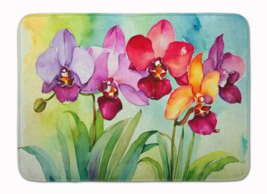Orchids in Watercolor Memory Foam Kitchen Mat Machine Washable Anti-Fatigue Mat Cushion Comfort Bath Mat or Kitchen Rug